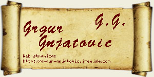 Grgur Gnjatović vizit kartica
